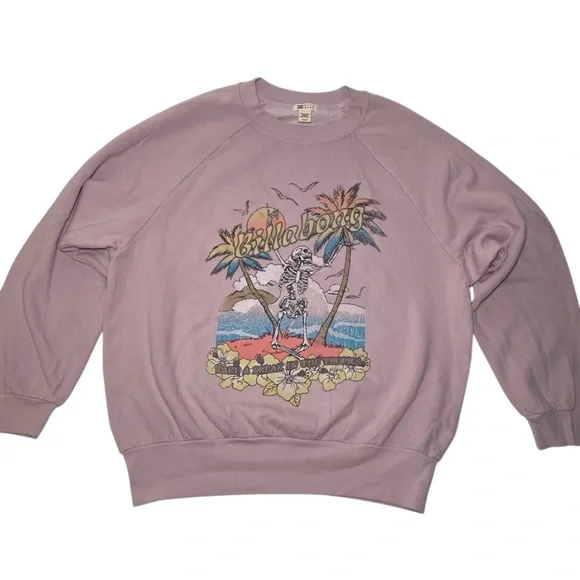 Billabong The Waves Crew Sweatshirt In Ameythst Smoke, NWOT - Picture 4 of 12